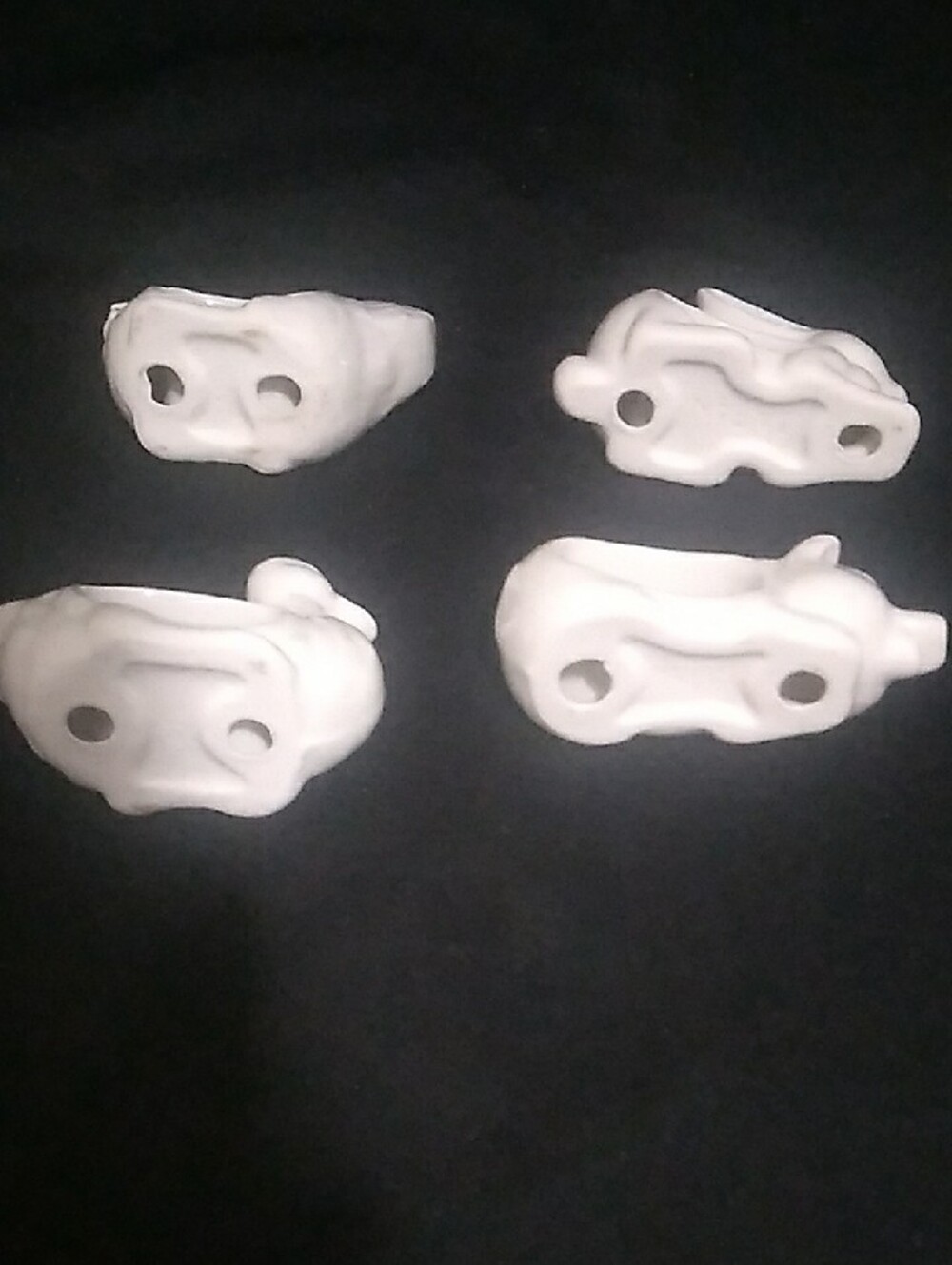 Vintage 1984 Farm Animal White Ceramic Napkin Rings - Set of 4 (S1) - Picture 6 of 7